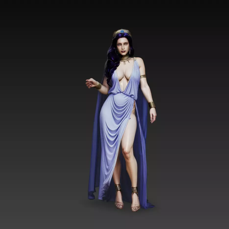 Dark Goddess Elegant Queen Stylized 3D Model 3D print model