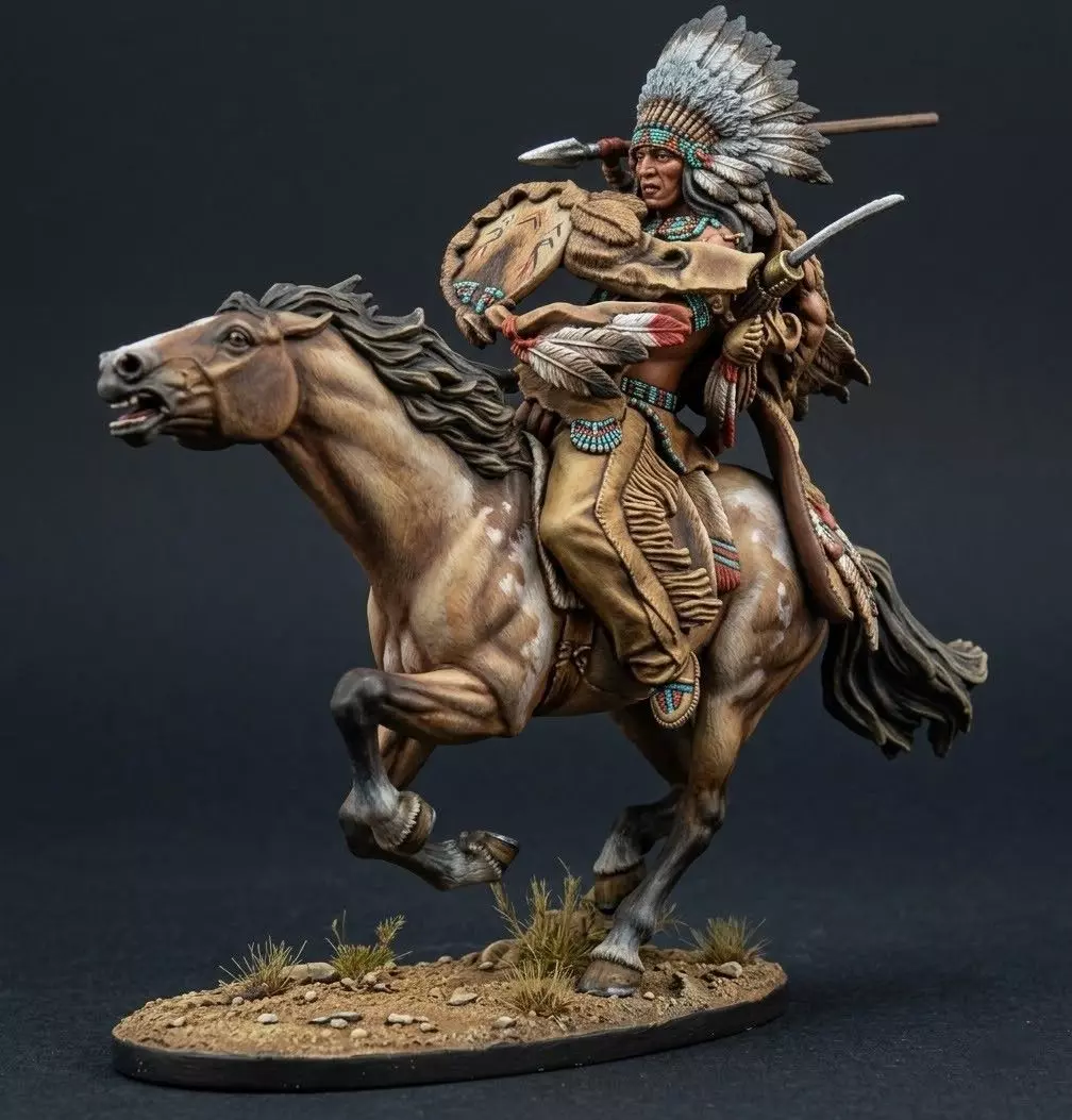 native american on horse 3D print model 1 3D print model