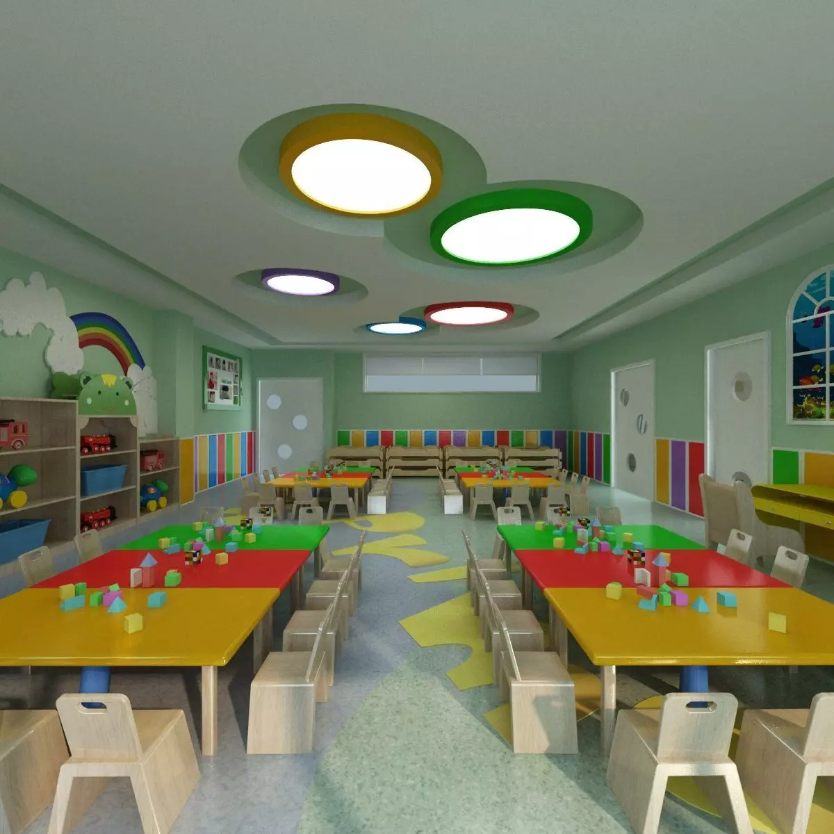Kindergarden Classroom with Toys and Piano 3D model