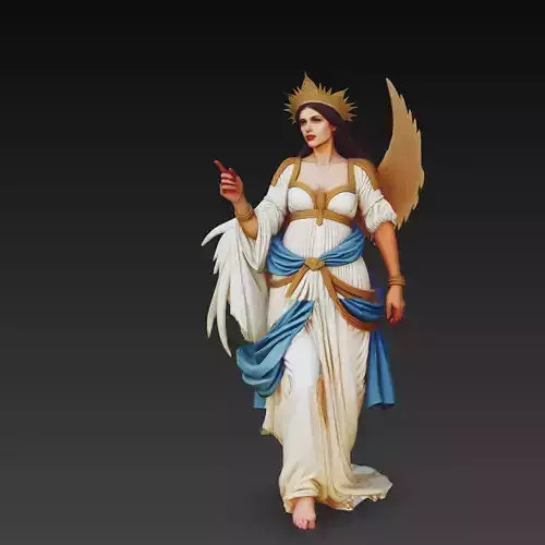 Divine Angel Statue Heavenly Guardian Stylized 3D Model