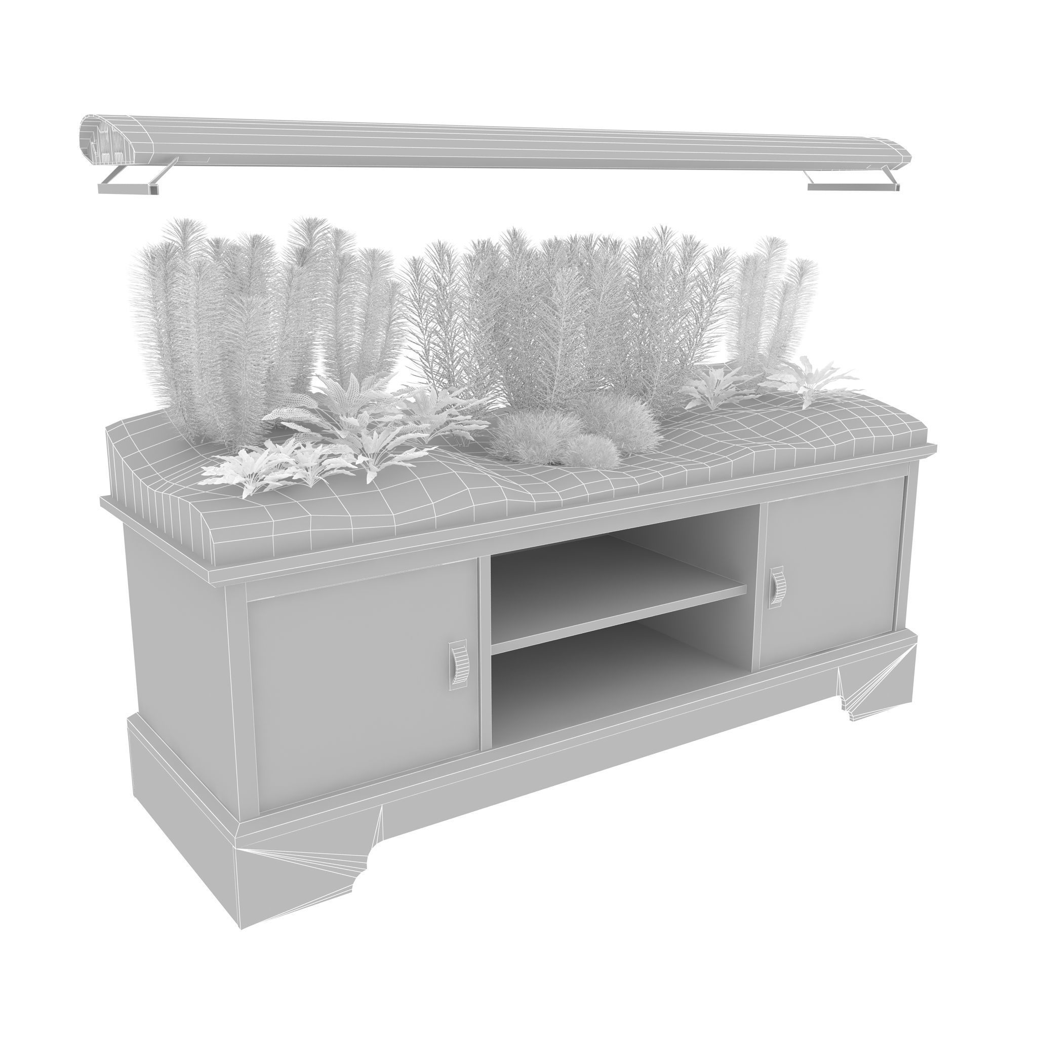 Aquarium set fish tank stand 3D model_9