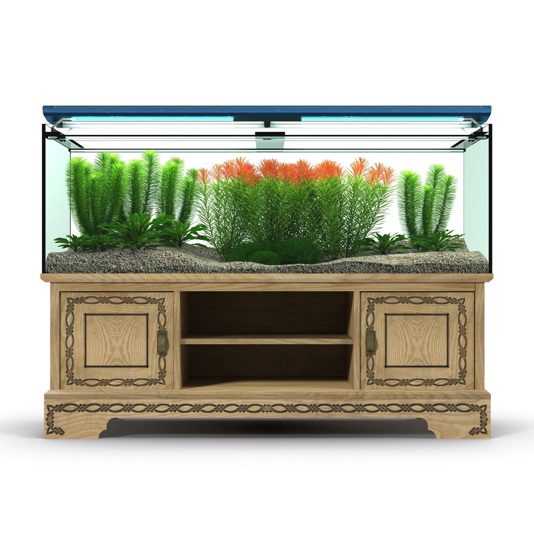 Aquarium set fish tank stand 3D model_1