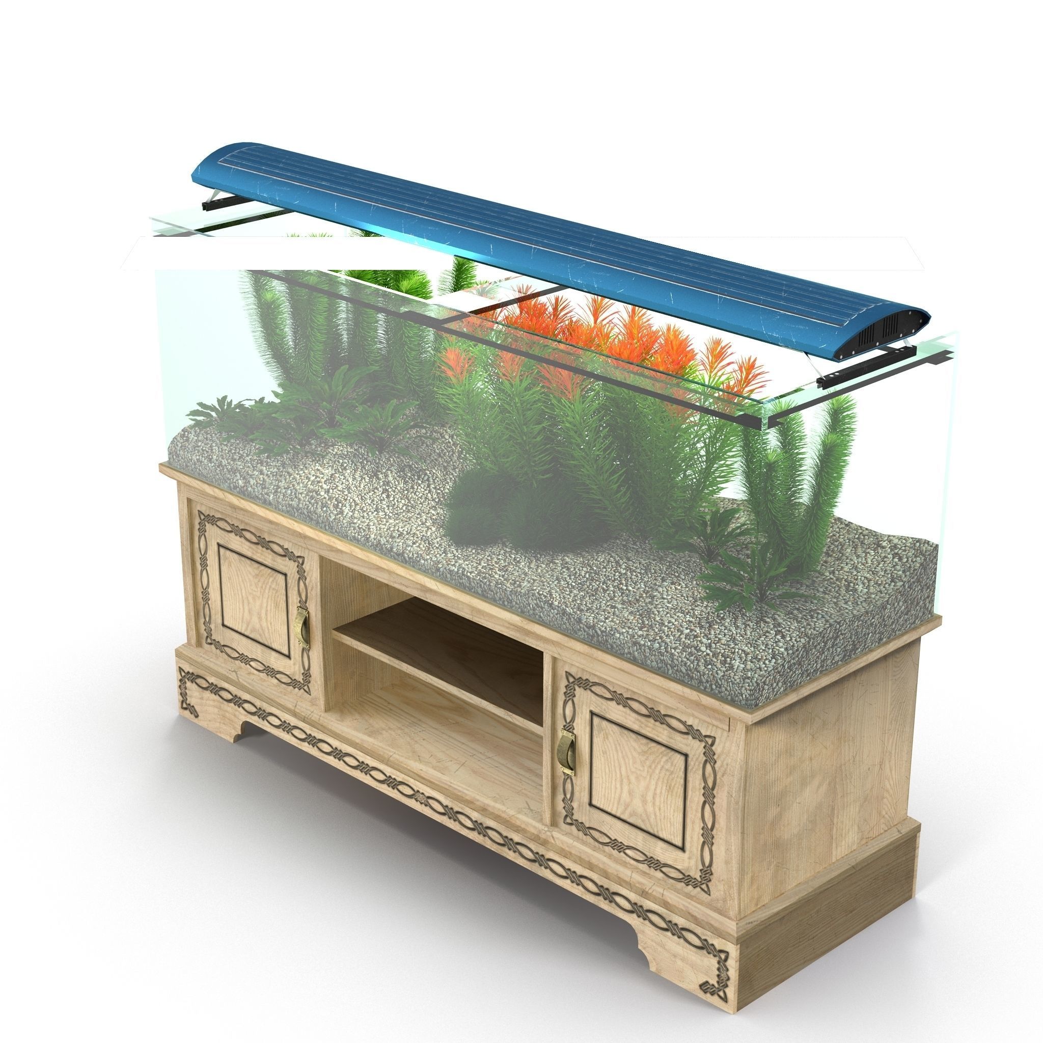 Aquarium set fish tank stand 3D model_5