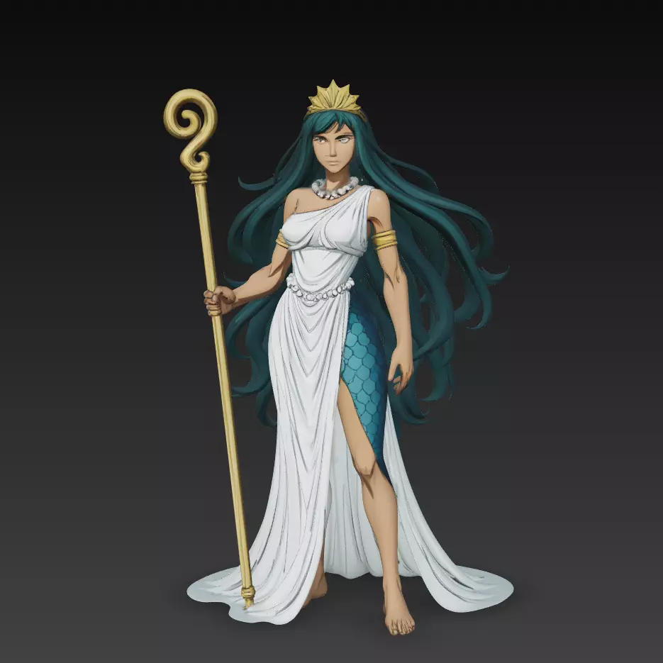 Sea Queen Ocean Goddess Stylized 3D Model 3D print model