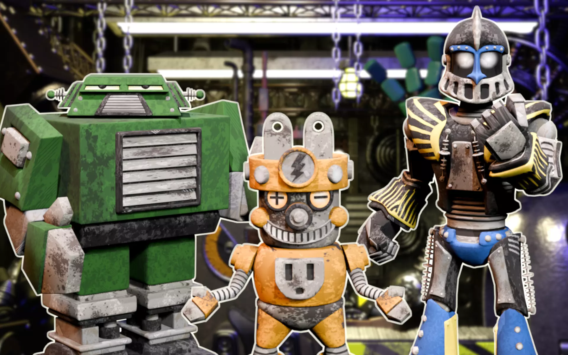 Retro Robot Pack Vol 1 - N64 GameCube Era Stylized Characters Low-poly 3D model