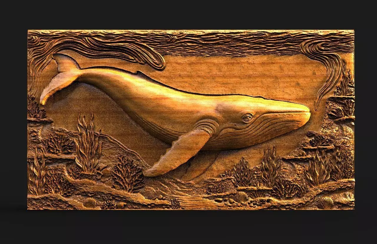 Whale cnc stl model 3D print model