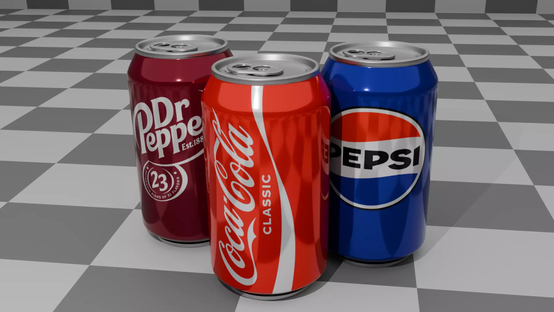 Soda Can pack Low-poly 3D model
