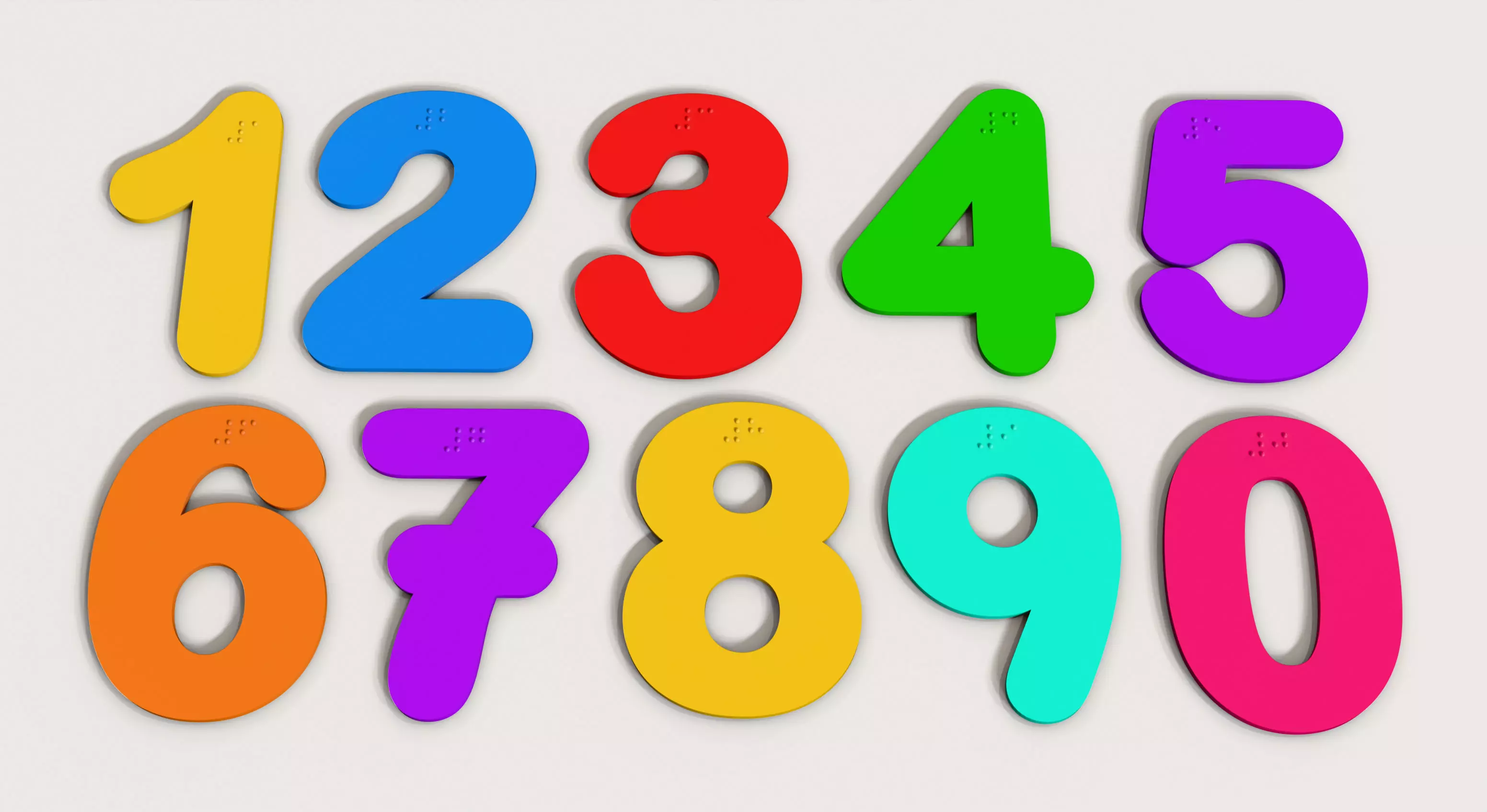 Numeros Braille 3D print model