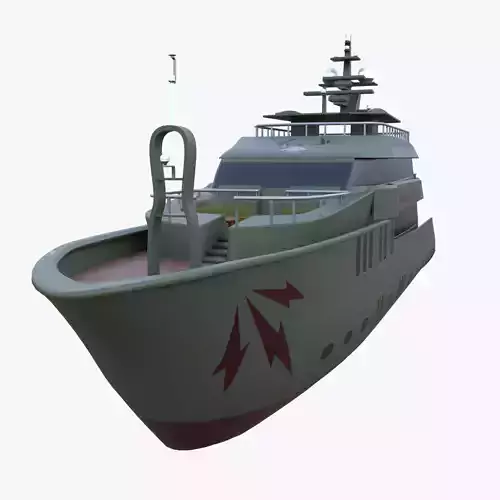 Luxury Motor Yacht Modern Stealth Vessel PBR