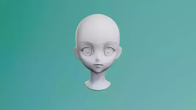 Head Base Model 3D Model Pack Anime Boy and Girl Head Base Mesh 3D Model VR / AR / low ...