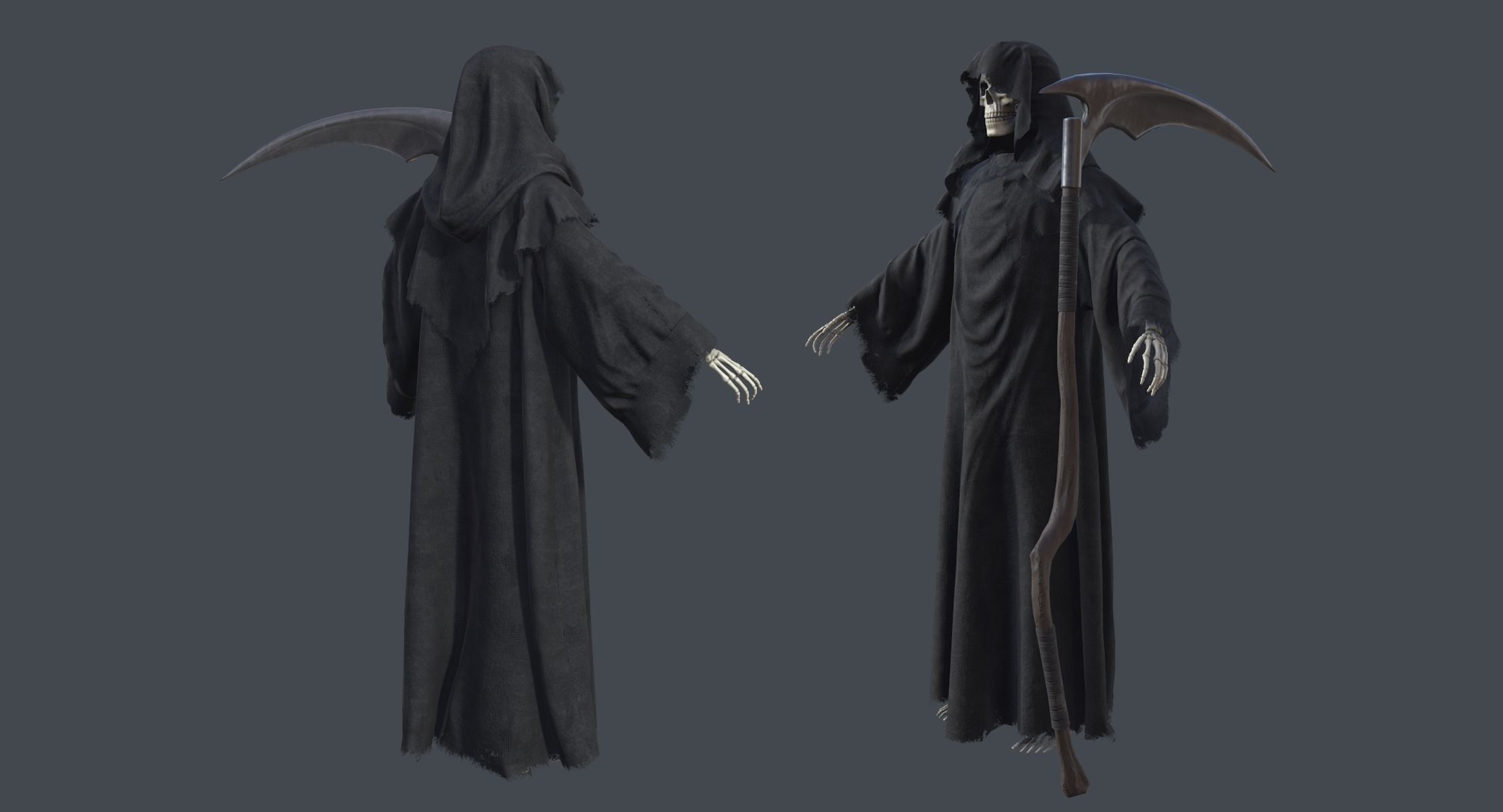 Lowpoly Grim Reaper Low-poly 3D model_2
