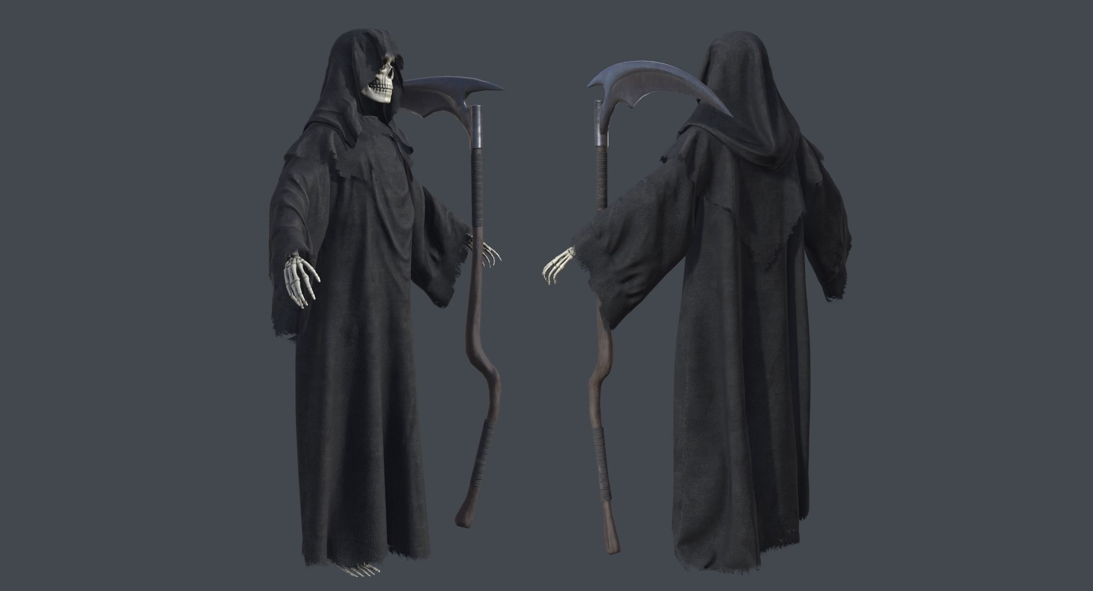 Lowpoly Grim Reaper Low-poly 3D model_3