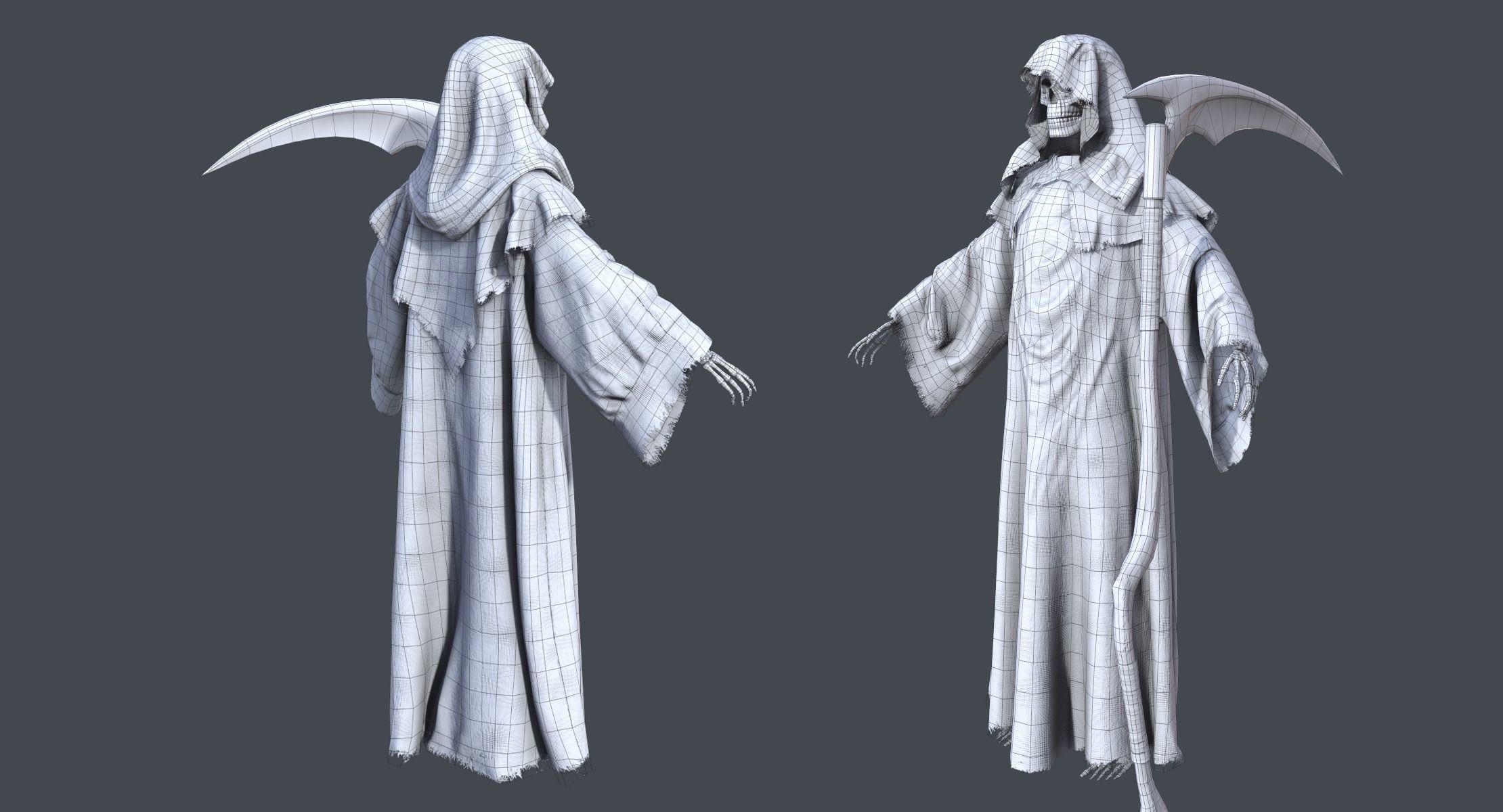 Lowpoly Grim Reaper Low-poly 3D model_7