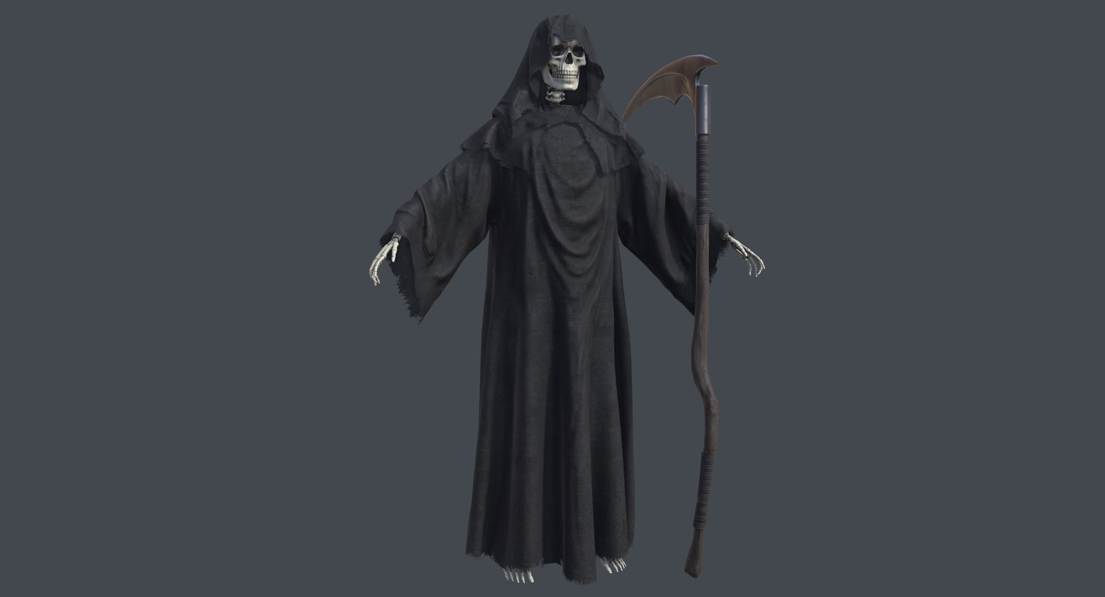 Lowpoly Grim Reaper Low-poly 3D model_1