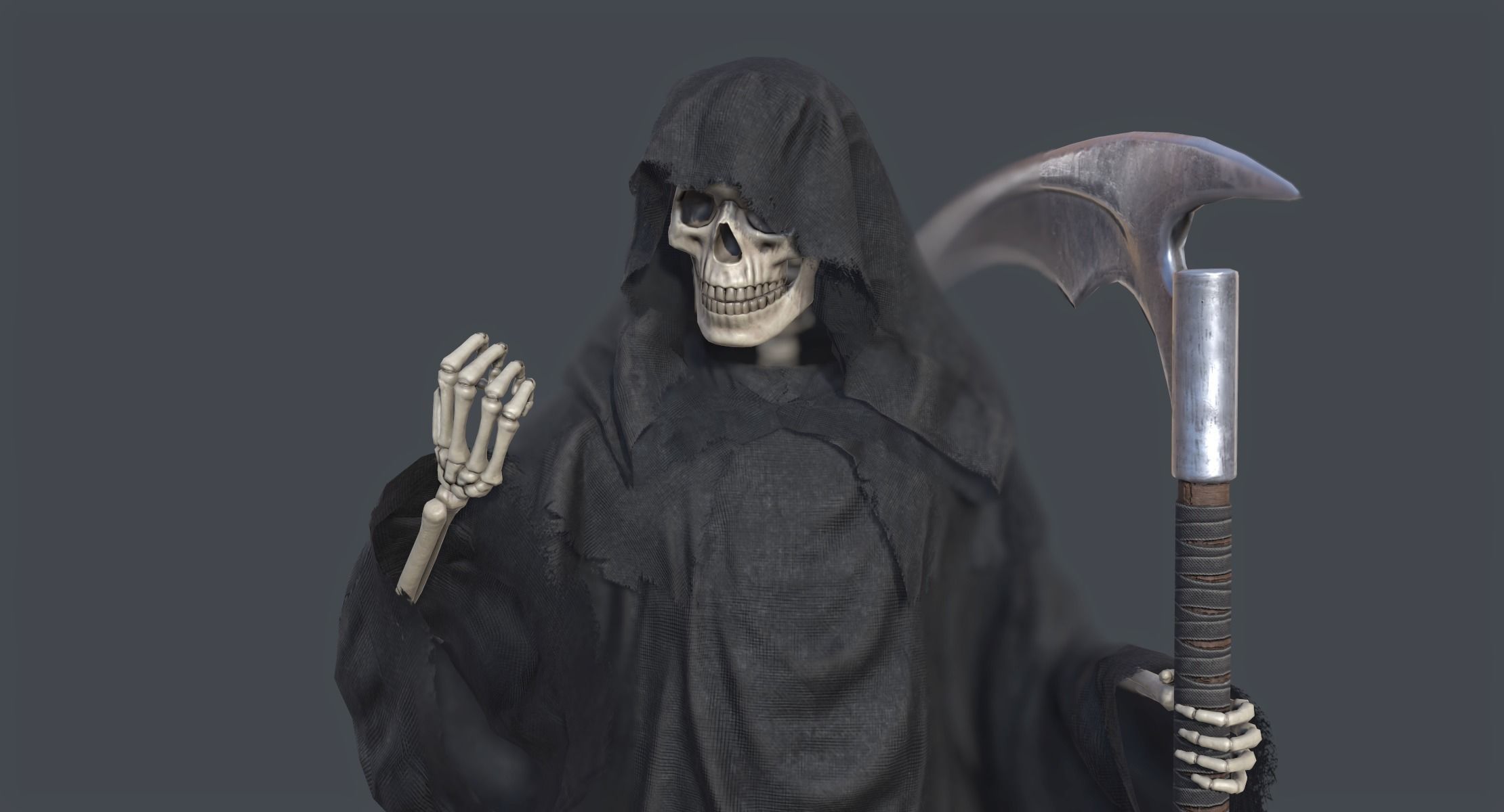 Lowpoly Grim Reaper Low-poly 3D model_5