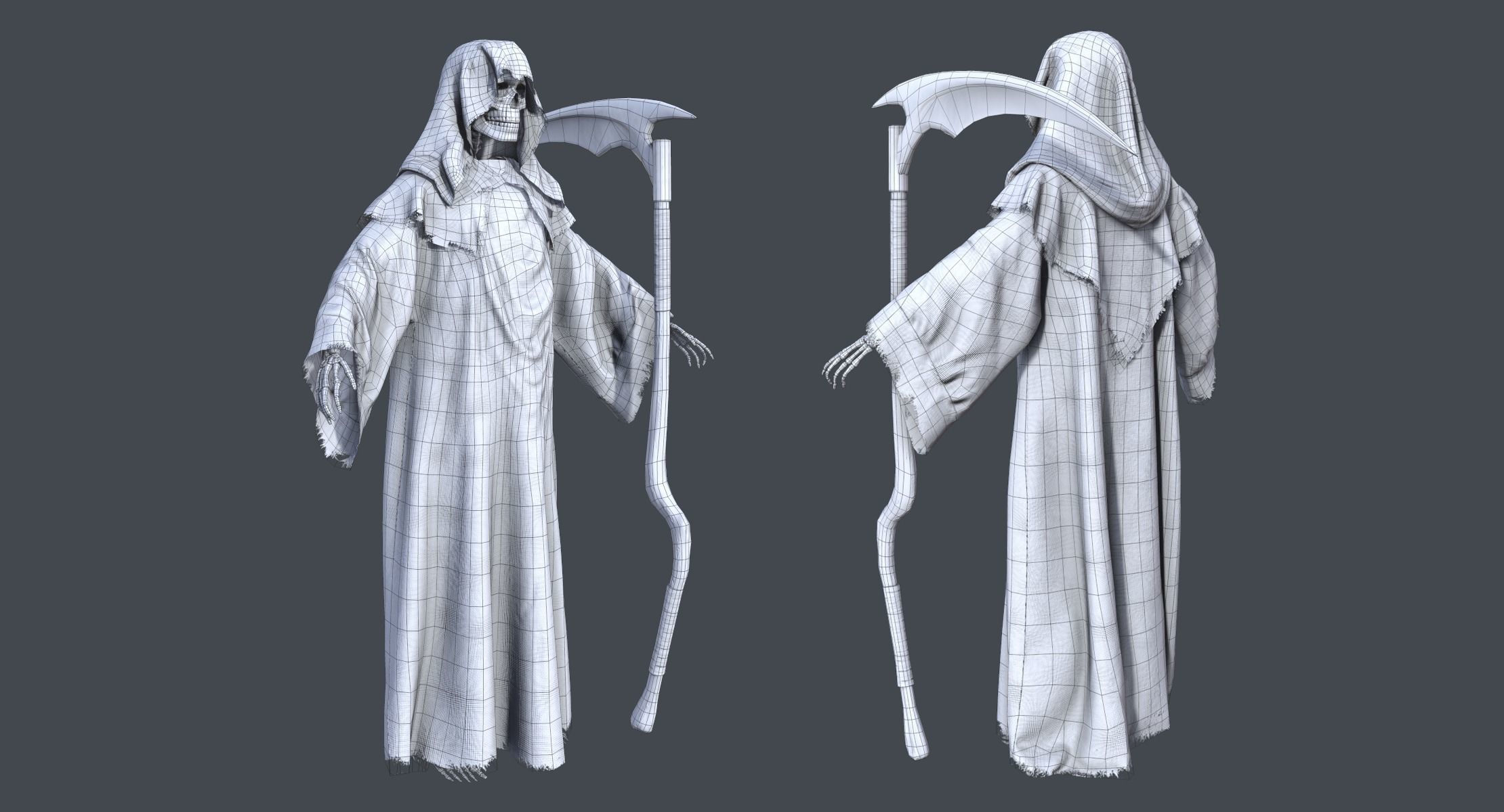 Lowpoly Grim Reaper Low-poly 3D model_6