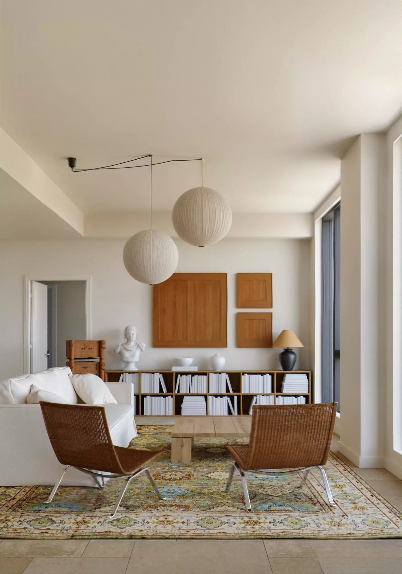 Warm Minimal Living Scene 3D model