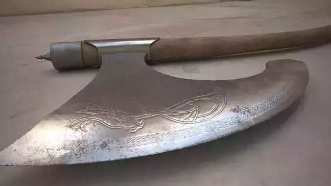 Medieval Viking Axe Low-poly 3D model