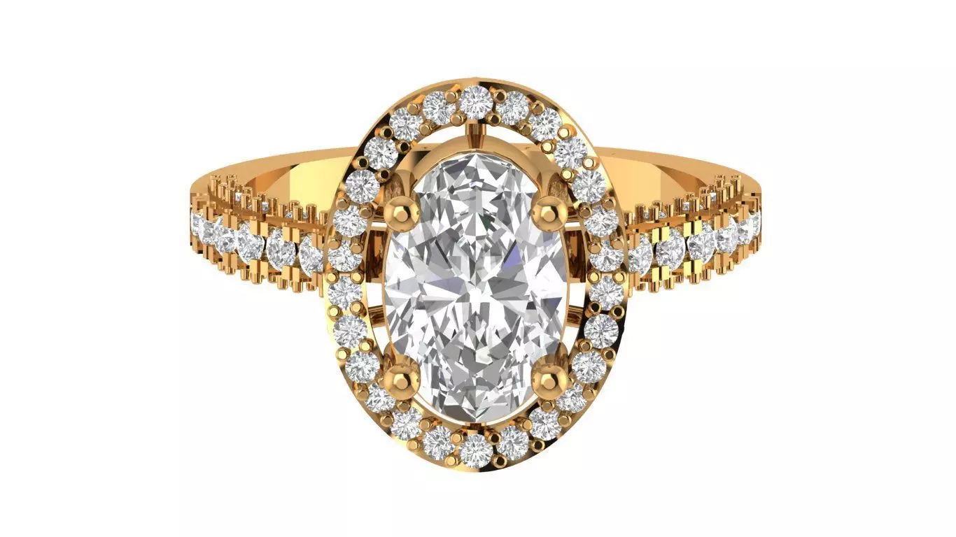 Oval Vintage Ring 3D print model