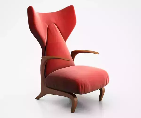 Carlo Mollino Lounge Chair 1950s 3D model