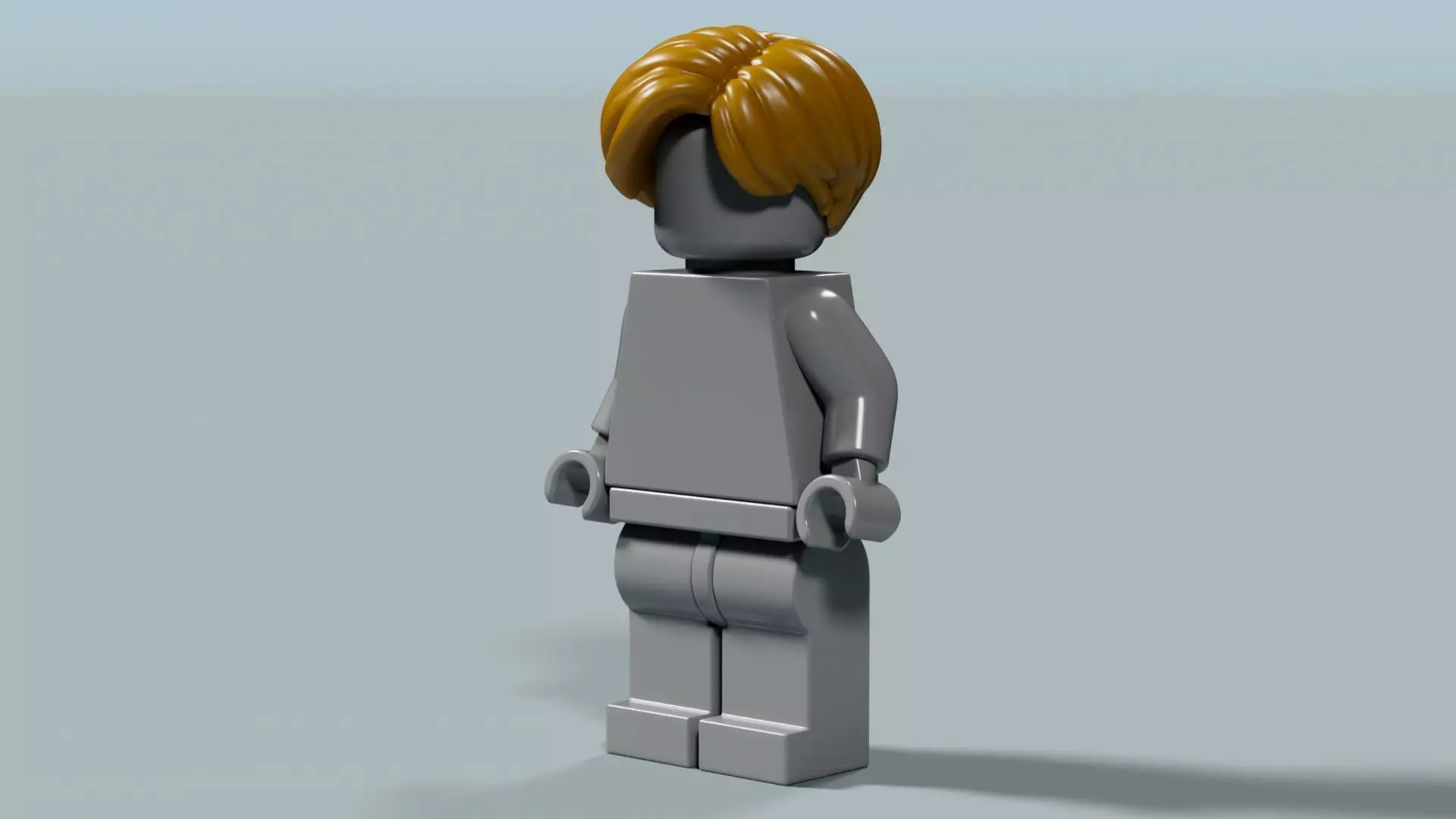 Leon RE4 Remake Style Layered Hair LEGO Minifigure 3D Hair Piece 3D model