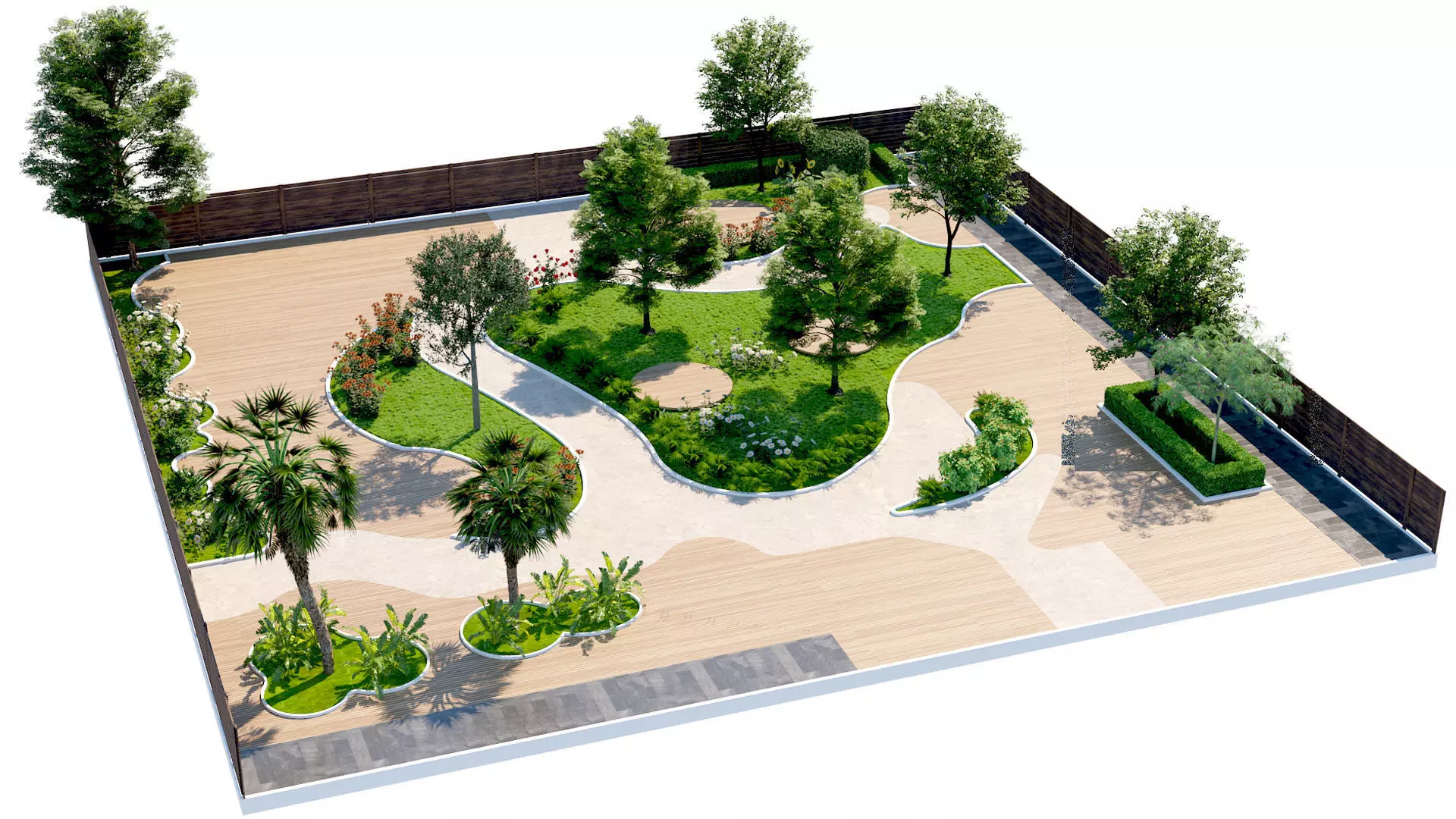 Contemporary Garden Kit Low-poly 3D model