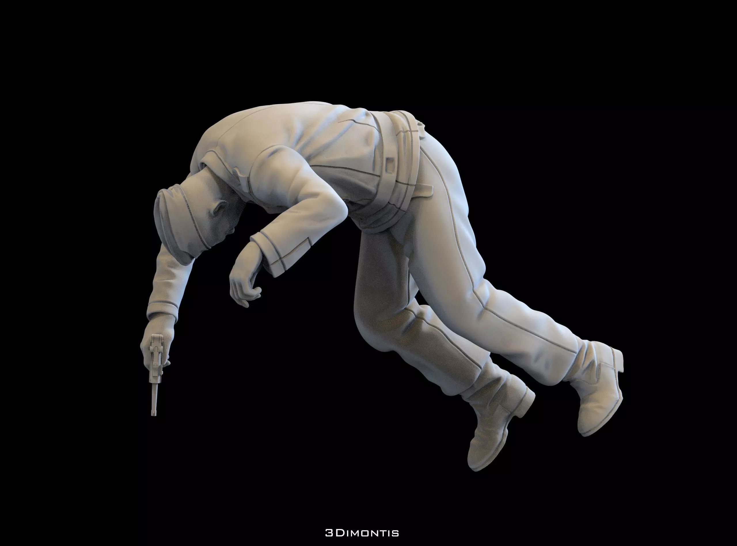 WW2 German Tank Crew Casualty STL Wounded Tankman Soldier 3D print model