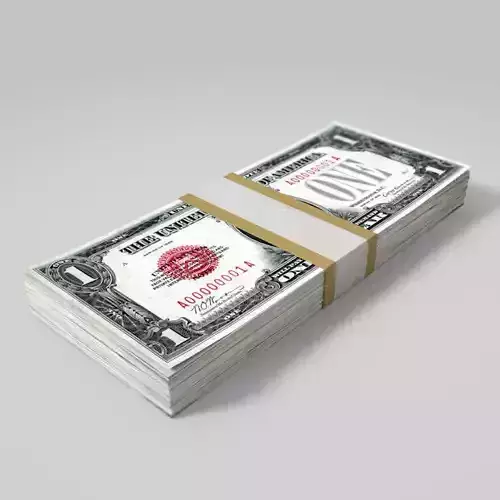 Wad of dollar bills Low-poly 3D model
