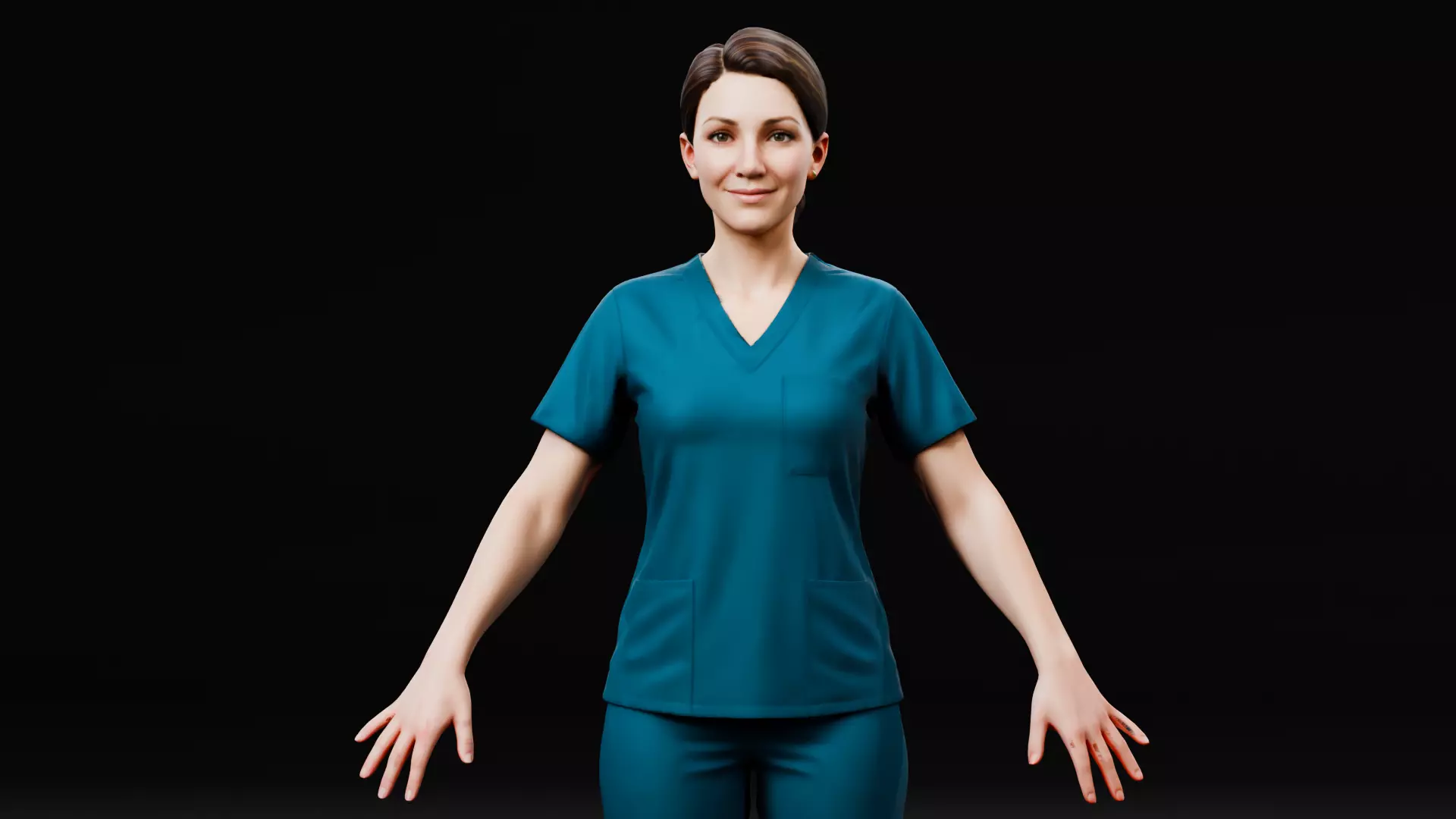 Female Nurse-Game Ready Low-poly 3D model