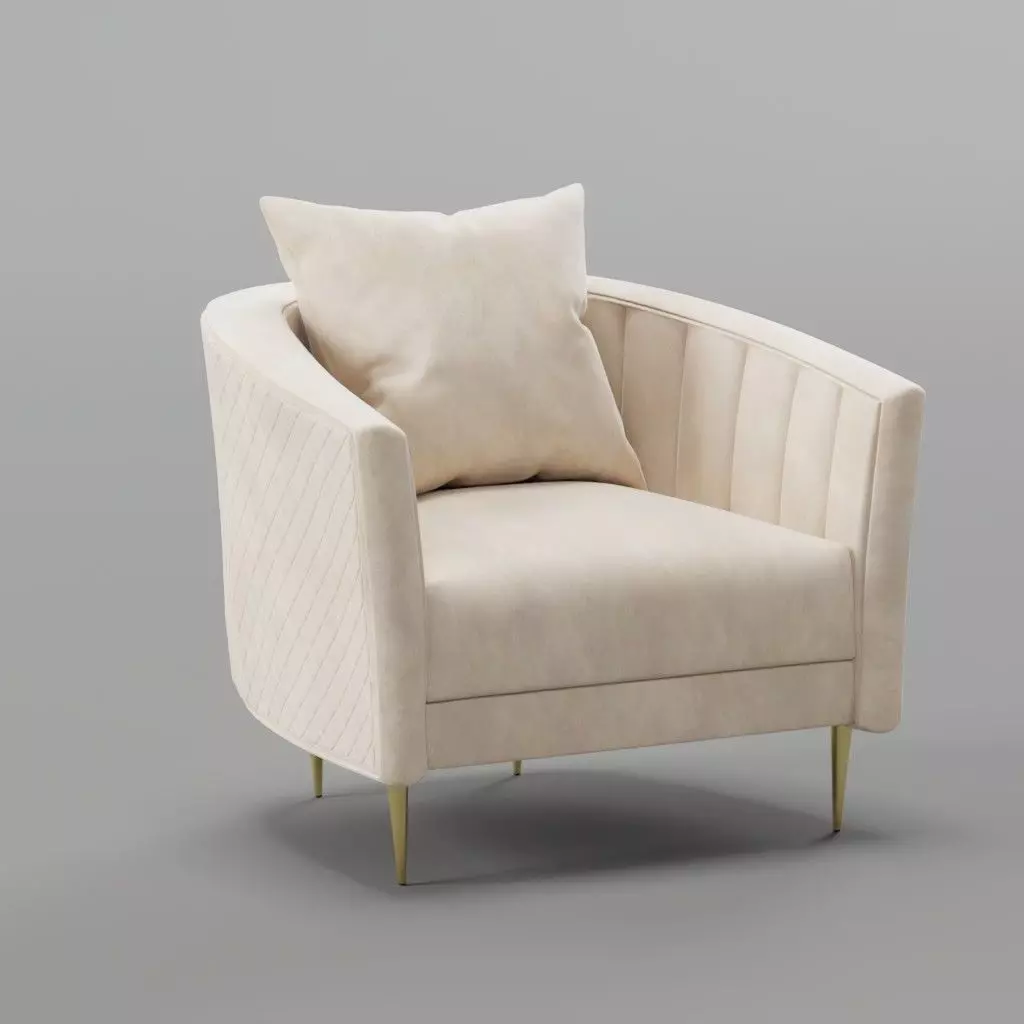 Clara Velvet Armchair Free 3D model