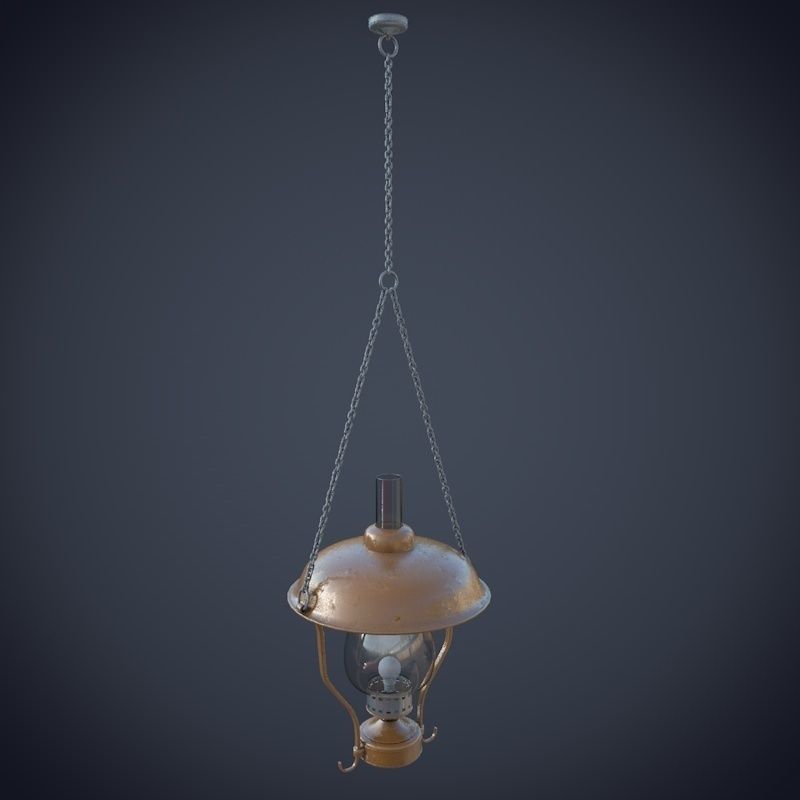 Hanging chain lamp 3D model_4