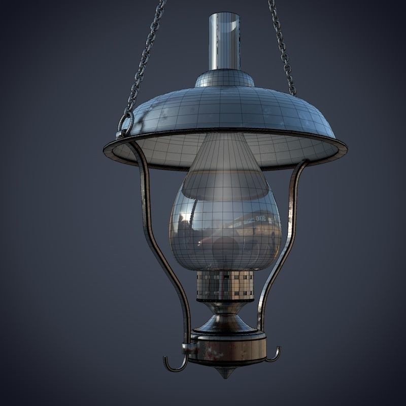 Hanging chain lamp 3D model_2