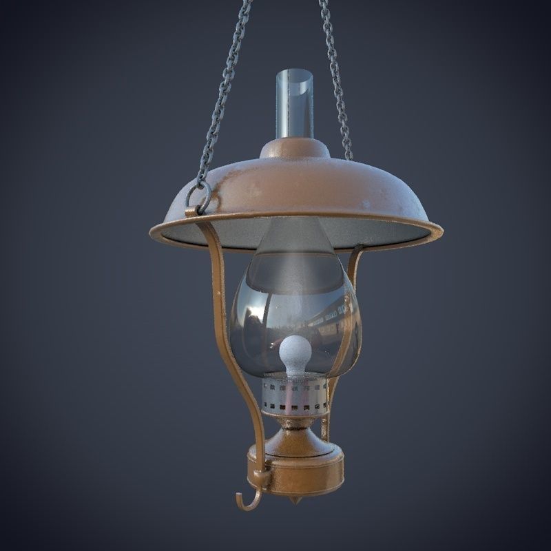 Hanging chain lamp 3D model_1