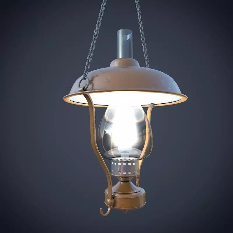 Hanging chain lamp 3D model_0
