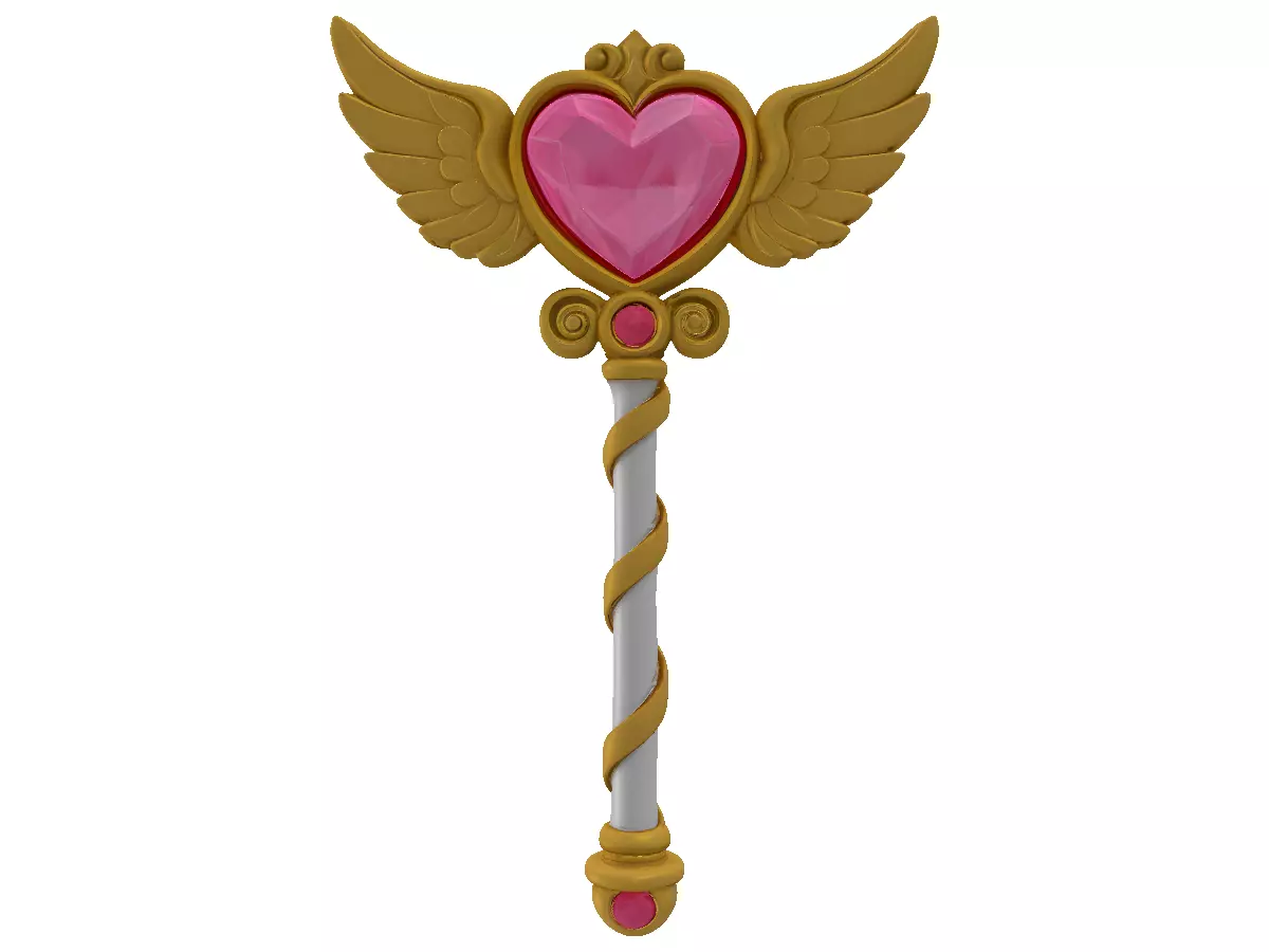 Magical Girl Transformation Wand Anime Cosplay Prop 3D Model GLB 3D model