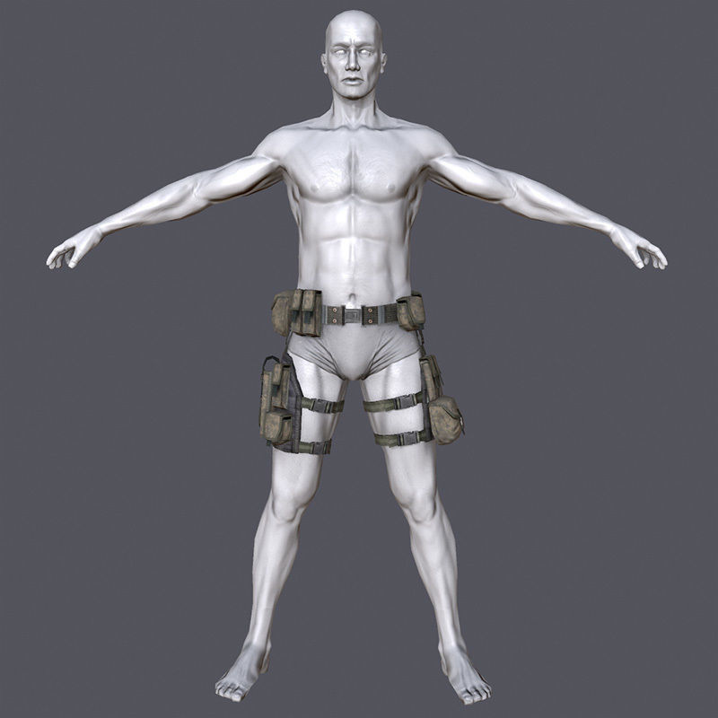 Lowpoly MOLLE Drop-Leg Platform Low-poly 3D model_1