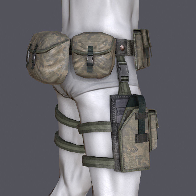 Lowpoly MOLLE Drop-Leg Platform Low-poly 3D model_3