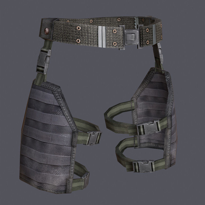 Lowpoly MOLLE Drop-Leg Platform Low-poly 3D model_10