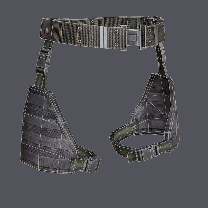 Lowpoly MOLLE Drop-Leg Platform Low-poly 3D model_8
