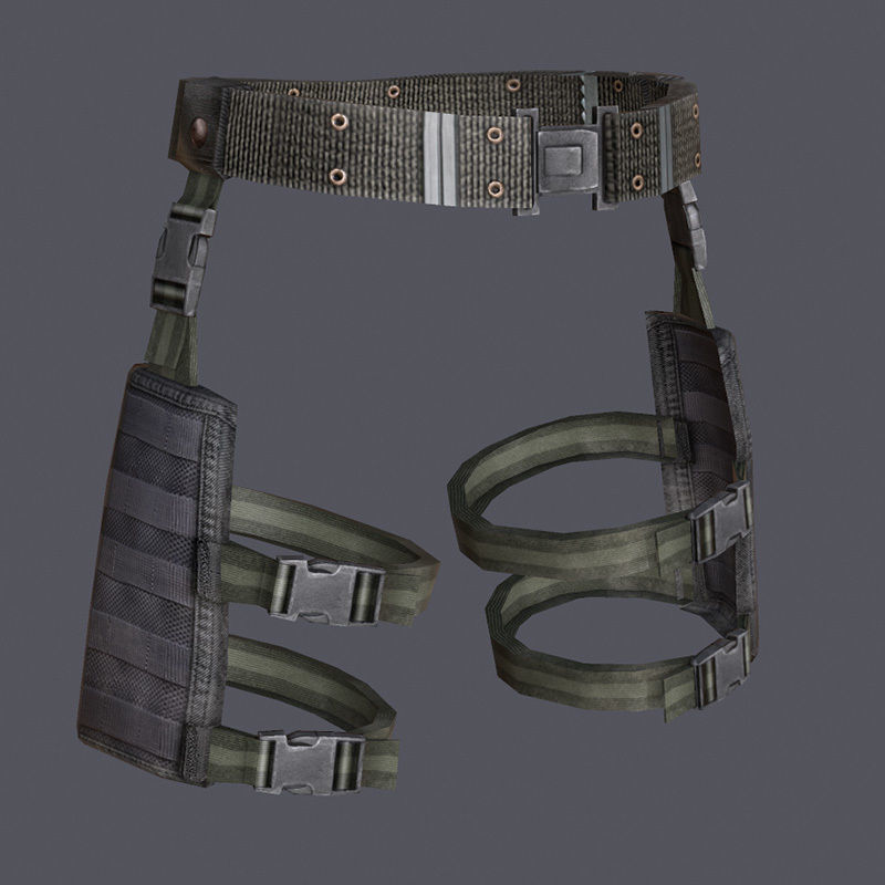 Lowpoly MOLLE Drop-Leg Platform Low-poly 3D model_11