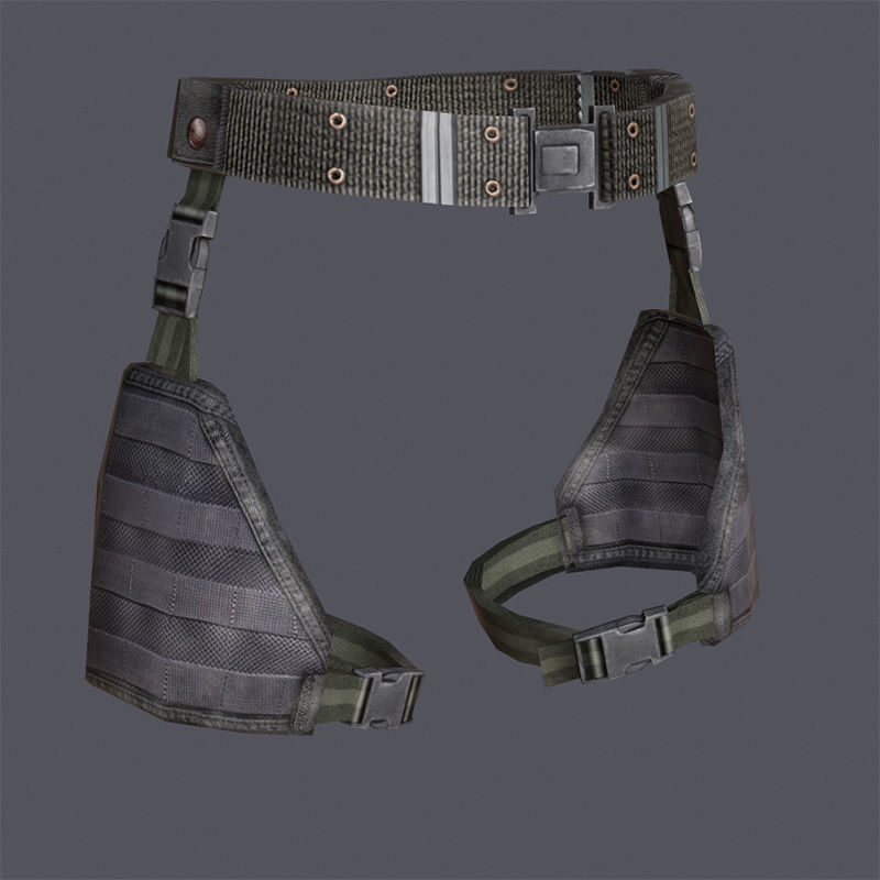 Lowpoly MOLLE Drop-Leg Platform Low-poly 3D model_9