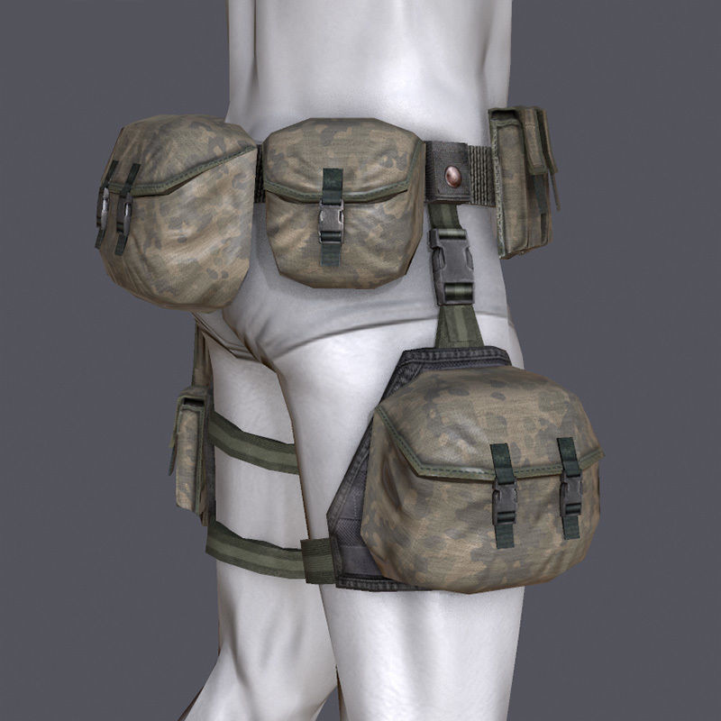 Lowpoly MOLLE Drop-Leg Platform Low-poly 3D model_6