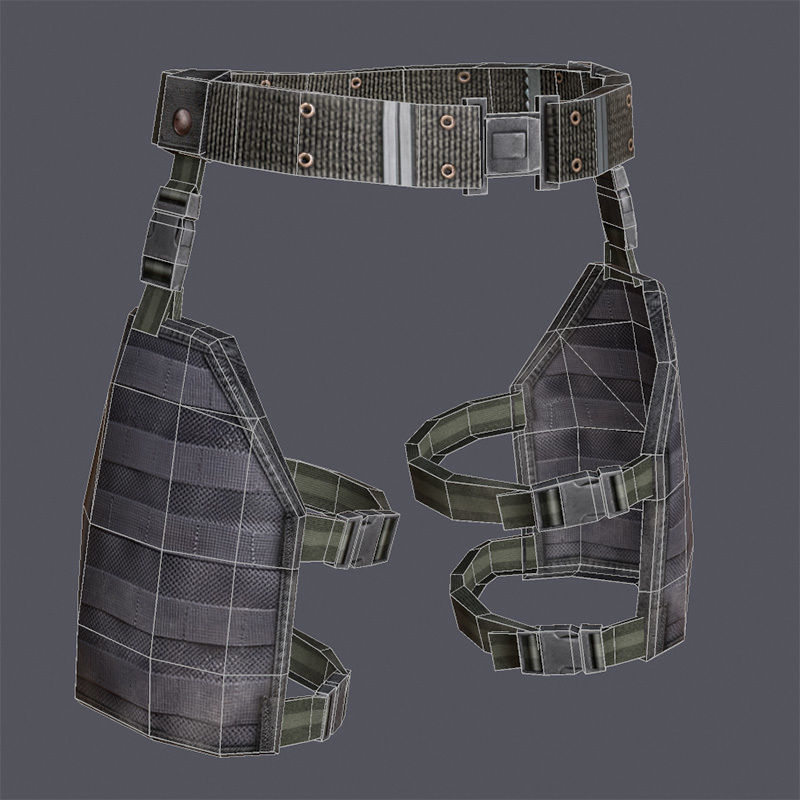 Lowpoly MOLLE Drop-Leg Platform Low-poly 3D model_12