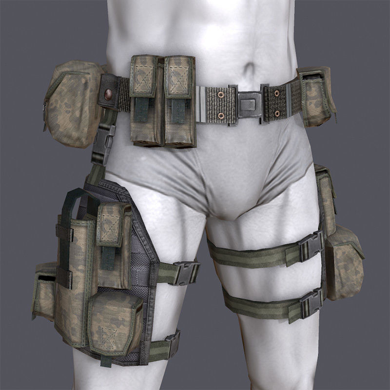 Lowpoly MOLLE Drop-Leg Platform Low-poly 3D model_5