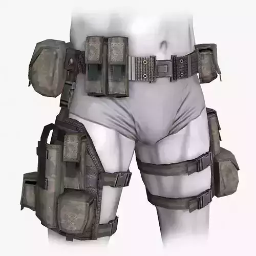 Lowpoly MOLLE Drop-Leg Platform Low-poly 3D model