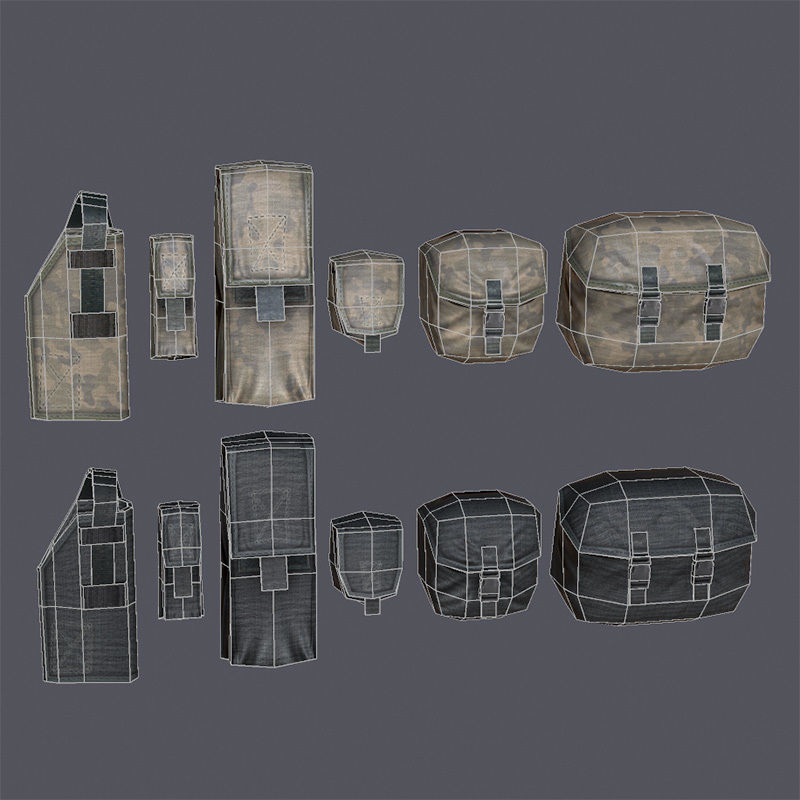 Lowpoly MOLLE Drop-Leg Platform Low-poly 3D model_14