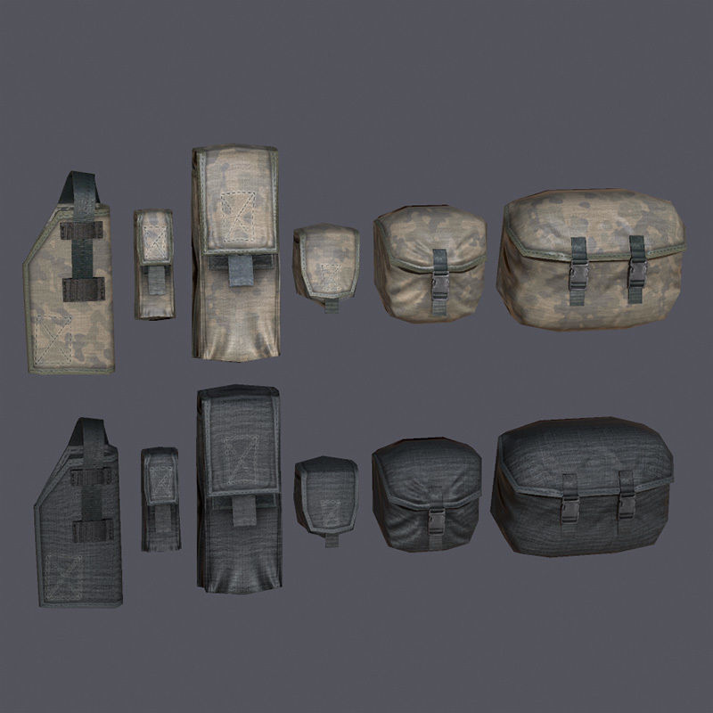 Lowpoly MOLLE Drop-Leg Platform Low-poly 3D model_15