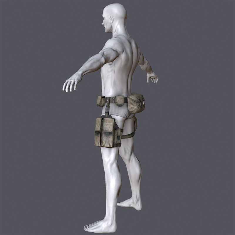 Lowpoly MOLLE Drop-Leg Platform Low-poly 3D model_4