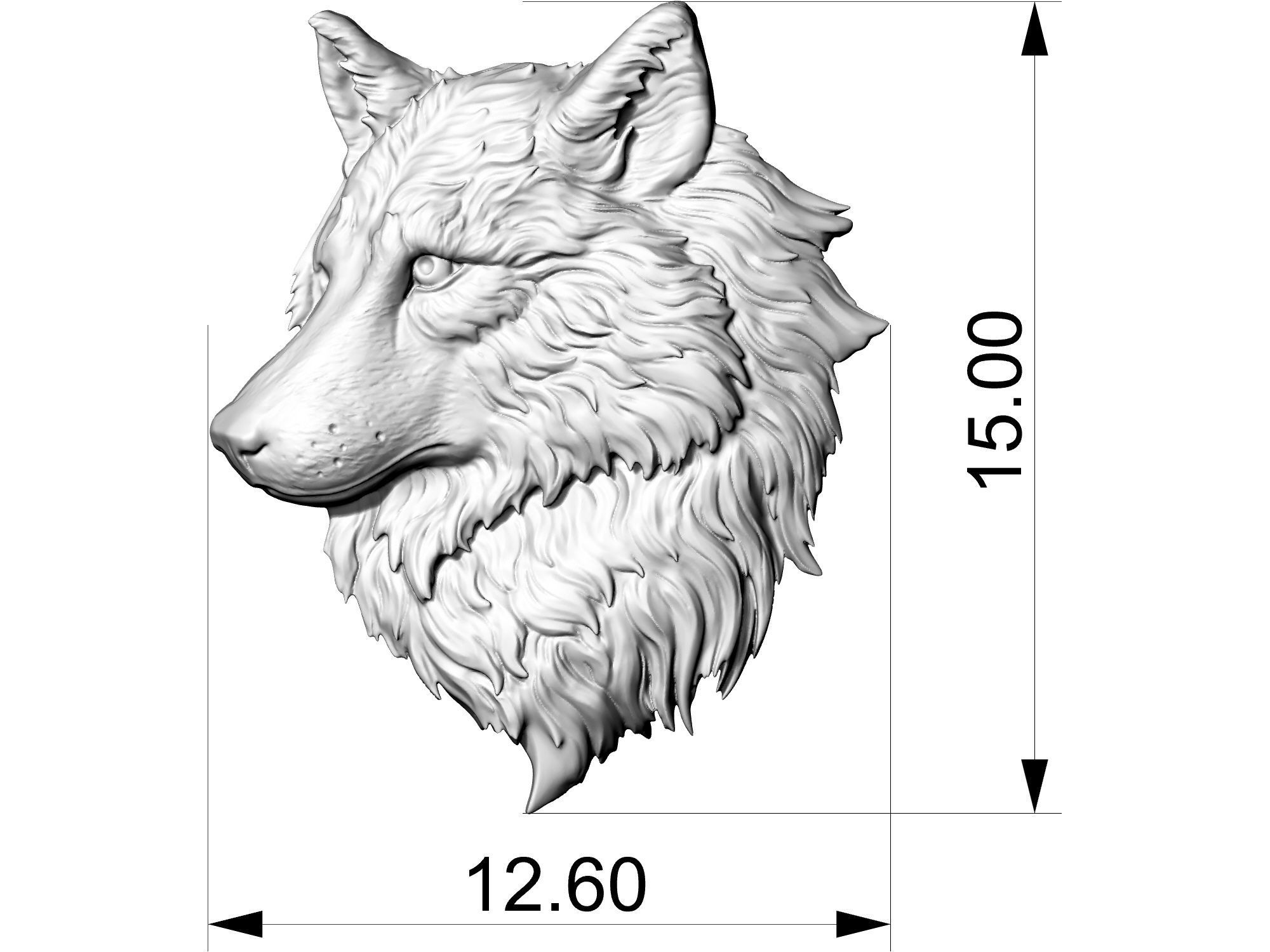 Wolf Relief 3D print model_1