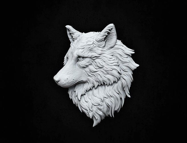 Wolf Relief 3D print model